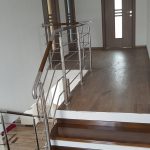 Balustrada din inox combinata cu lemn si trepte fag Cristesti 07.2018